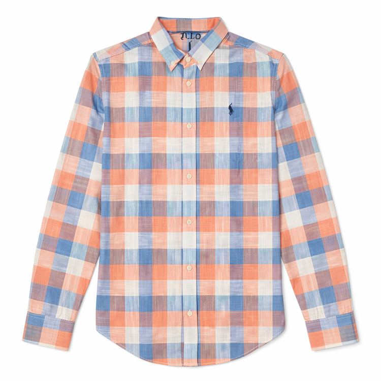 پیراهن نخی چهارخانه پولو ترک